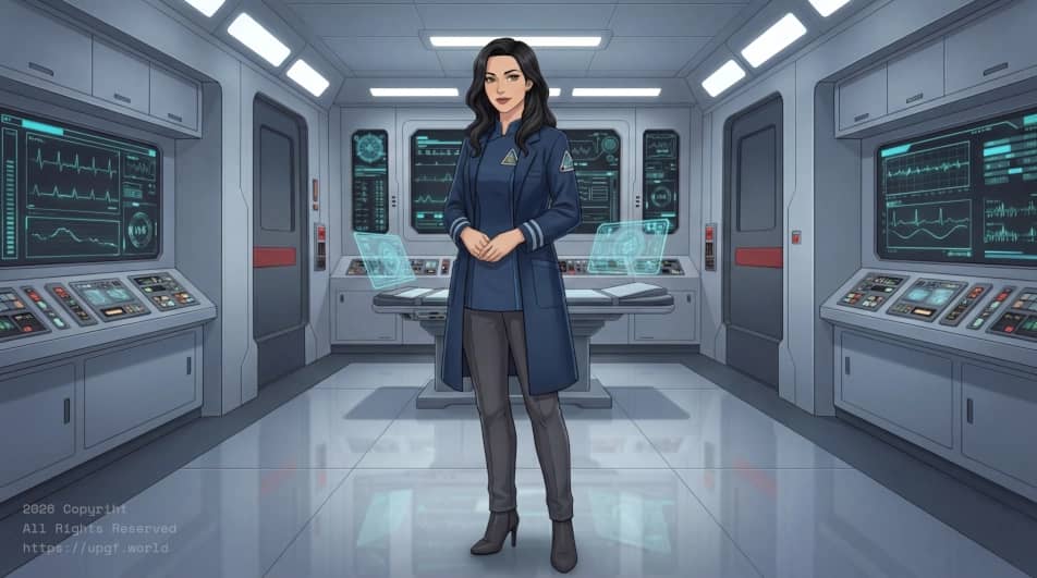 The official profile image of Chief Medical Officer of the UPGF Galactic Vessel Zephyrus, Dr. Oriana Guarina