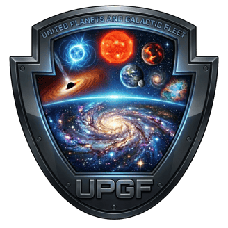 The official crest of the United Planets And Galactic Fleet