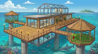 The home of Chris and David Swanson-Cargill on Makatea Island during the day in the French Polynesia on Earth in the Sol System in the Milky Way Galaxy