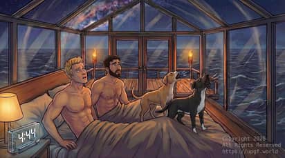 David, Chris, Buster, and Chance woken from sleep at 4:44 due to large sonic book at their home near Makatea Island in French Polynesia on Earth.