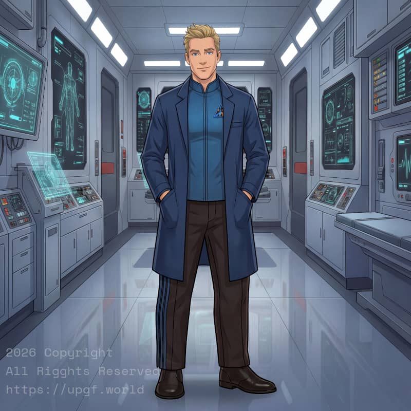 Official photo of David Swanson, Chief Medical Officer of the United Planets And Galactic Fleet