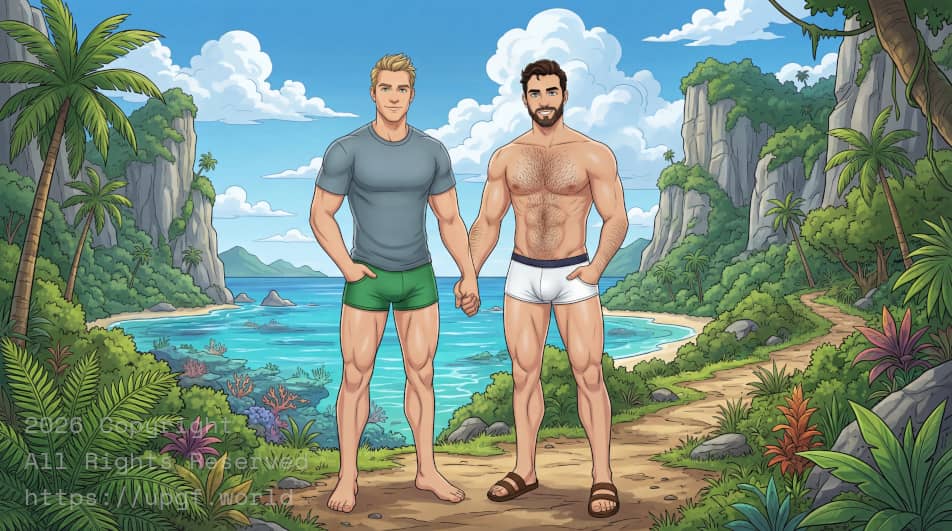 David Swanson-Cargill and Chris Cargill partners in a homosexual relationship on Makatea Island in the French Polynesia.
